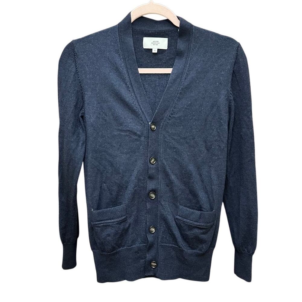 Jack Spade Bleecker Street New York Wool Cardigan Size‎ XS Navy Blue